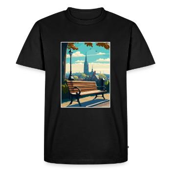 Hampstead Heath Londres Vintage voyage affiche WPA - T-shirt Premium bio Homme - noir - Devant - Nico (187cm)