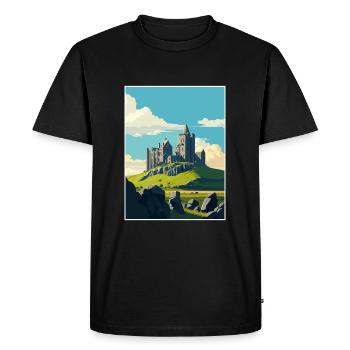 Rock Of Cashel Ireland Vintage Travel Poster WPA - Men's Premium Organic T-Shirt - black - Front - Nico (187cm)