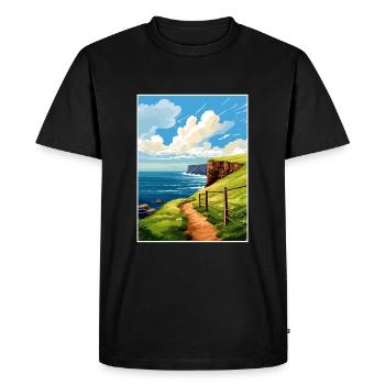 Isle Of Hoy Scotland Vintage Travel Poster WPA Art - Men's Premium Organic T-Shirt - black - Front - Nico (187cm)