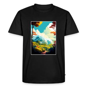 Eden Project England Vintage Travel Poster WPA Art - Men's Premium Organic T-Shirt - black - Front - Nico (187cm)