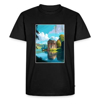 Stourhead Decoration Vintage Travel Poster WPA Art - Men's Premium Organic T-Shirt - black - Front - Nico (187cm)