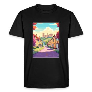 Cotswolds Angleterre Royaume-Uni Vintage voyage affiche WPA Art - T-shirt Premium bio Homme - noir - Devant - Nico (187cm)