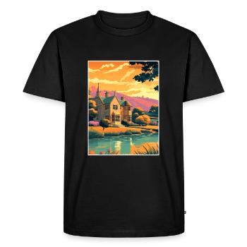 Cotswolds Angleterre Royaume-Uni Vintage voyage affiche WPA Art - T-shirt Premium bio Homme - noir - Devant - Nico (187cm)