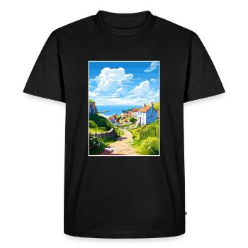 Porthoustock Cornouailles Vintage voyage affiche WPA - T-shirt Premium bio Homme - noir - Devant - Nico (187cm)