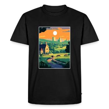 Cotswolds Angleterre Royaume-Uni Vintage voyage affiche WPA Art - T-shirt Premium bio Homme - noir - Devant - Nico (187cm)