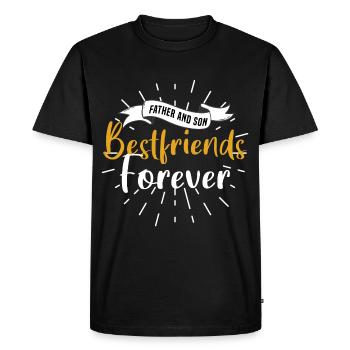 father and son - Men's Premium Organic T-Shirt - black - Front - Nico (187cm)