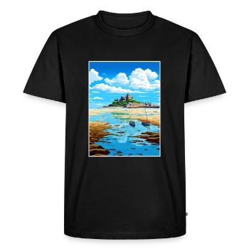 Marazion Cornwall Vintage voyage affiche Souvenir - T-shirt Premium bio Homme - noir - Devant - Nico (187cm)