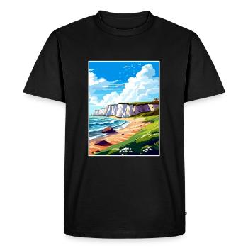 Dover England Kent Vintage Travel Poster Souvenir - Men's Premium Organic T-Shirt - black - Front - Nico (187cm)