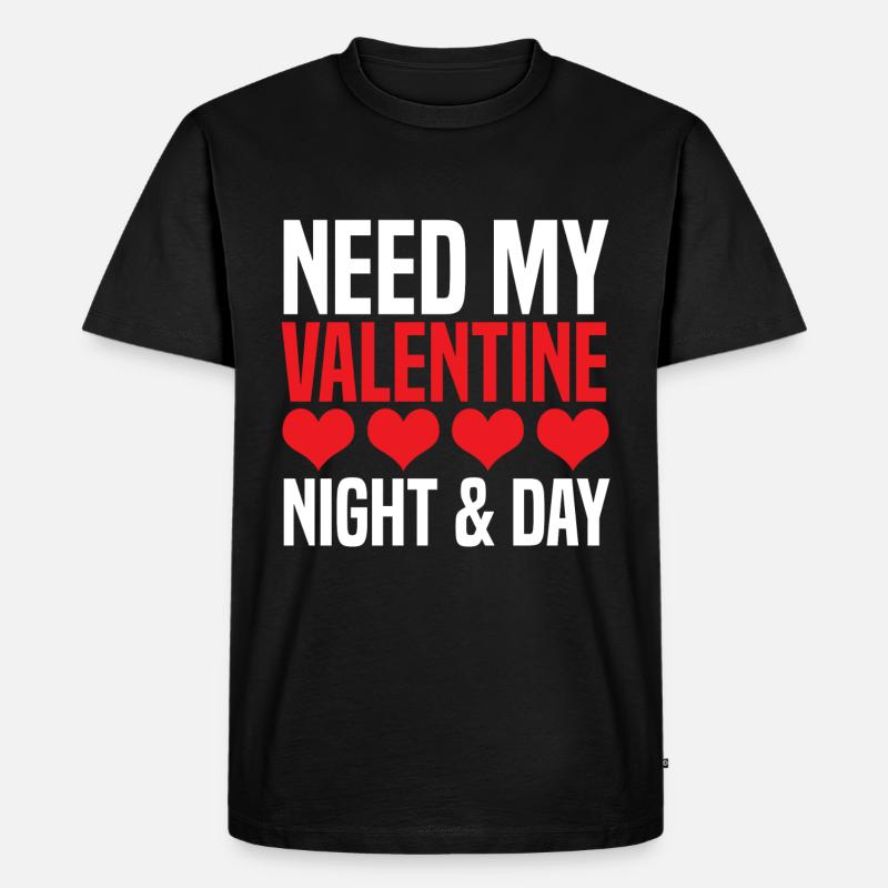 valentine - Männer Premium Bio T-Shirt - Schwarz