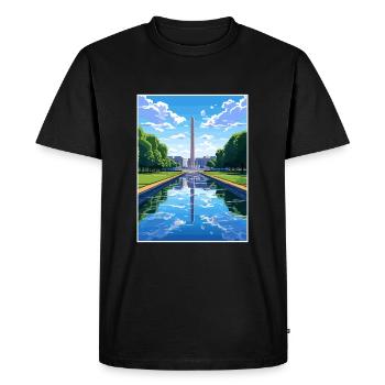 Washington Memorial Dc United States Travel Poster - Men's Premium Organic T-Shirt - black - Front - Nico (187cm)
