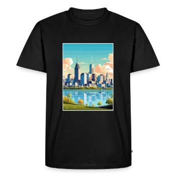 Montréal Montrealgift Canada Affiche de voyage Vintage - T-shirt Premium bio Homme - noir - Devant - Nico (187cm)