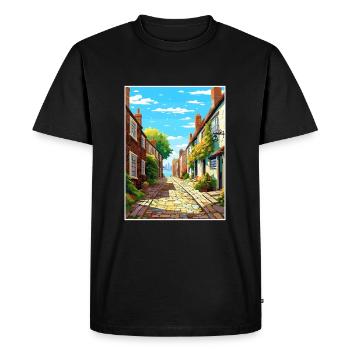 Rye England Vintage Travel Poster WPA Souvenir - Men's Premium Organic T-Shirt - black - Front - Nico (187cm)