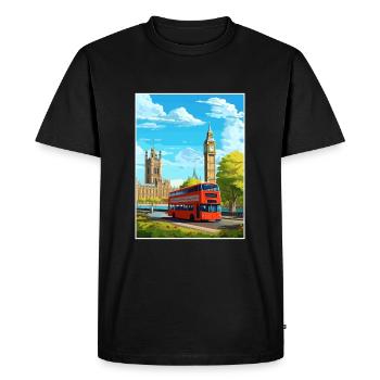 Londres Angleterre Vintage voyage affiche WPA Souvenir - T-shirt Premium bio Homme - noir - Devant - Nico (187cm)