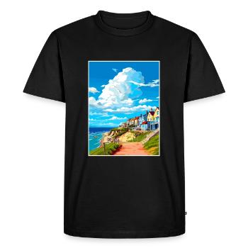 Newquay Cornwall Vintage voyage affiche Souvenir - T-shirt Premium bio Homme - noir - Devant - Nico (187cm)