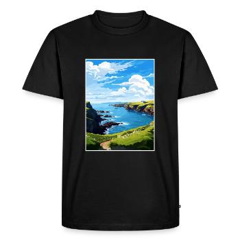 Mullion Cornwall Vintage voyage affiche Souvenir - T-shirt Premium bio Homme - noir - Devant - Nico (187cm)