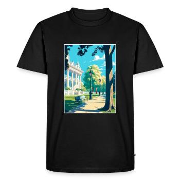 Hyde Park Londres Vintage voyage affiche Souvenir - T-shirt Premium bio Homme - noir - Devant - Nico (187cm)