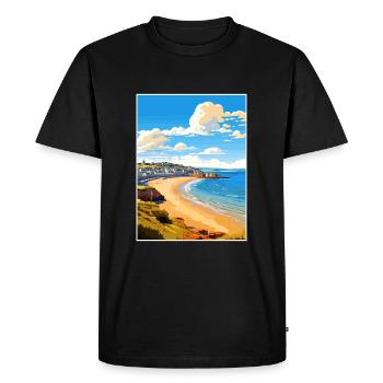 Penzance Cornwall Vintage voyage affiche Souvenir - T-shirt Premium bio Homme - noir - Devant - Nico (187cm)