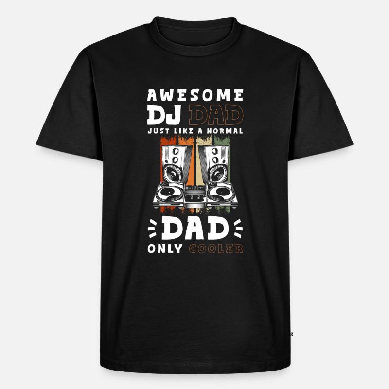 Schallplatte Techno Tanzen Turntable - Männer Premium Bio T-Shirt - Schwarz