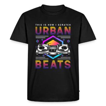 Disque vinyle Disco Rave - T-shirt Premium bio Homme - noir - Devant - Nico (187cm)