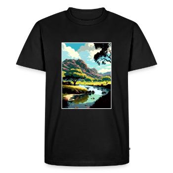 Malibu Creek California Vintage Travel Poster WPA - Men's Premium Organic T-Shirt - black - Front - Nico (187cm)