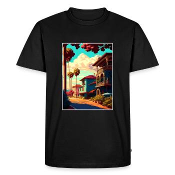 Santa Barbara Californie Vintage voyage affiche WPA - T-shirt Premium bio Homme - noir - Devant - Nico (187cm)