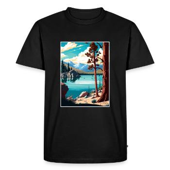 Big Bear Lake California Vintage Travel Poster WPA - Men's Premium Organic T-Shirt - black - Front - Nico (187cm)