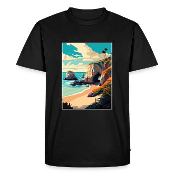 El Matador Californie Cali Vintage affiche de voyage - T-shirt Premium bio Homme - noir - Devant - Nico (187cm)