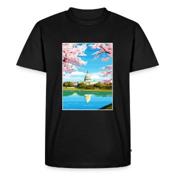 Washington Dc États-Unis Vintage affiche de voyage - T-shirt Premium bio Homme - noir - Devant - Nico (187cm)