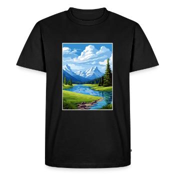 Parc national Jasper Canada Affiche de voyage Vintage - T-shirt Premium bio Homme - noir - Devant - Nico (187cm)