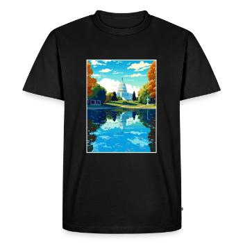 Washington Dc États-Unis Vintage affiche de voyage - T-shirt Premium bio Homme - noir - Devant - Nico (187cm)