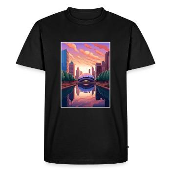 Chicago Illinois Millennium Park affiche de voyage - T-shirt Premium bio Homme - noir - Devant - Nico (187cm)