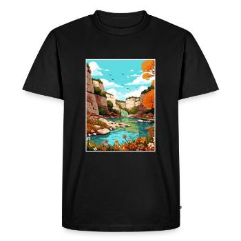 Parc d’État de la rivière Guadalupe Texas affiche de voyage - T-shirt Premium bio Homme - noir - Devant - Nico (187cm)