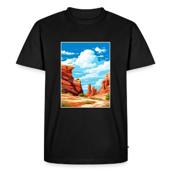 Grand Staircase Utah Desert Vintage Travel Poster - Men's Premium Organic T-Shirt - black - Front - Nico (187cm)