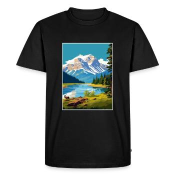 Parc national Jasper Canada Affiche de voyage Vintage - T-shirt Premium bio Homme - noir - Devant - Nico (187cm)