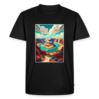 Horseshoe Bend National Park Vintage Travel Poster - Men's Premium Organic T-Shirt - black - Front - Nico (187cm)