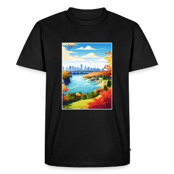 Niagara Falls État de New York Vintage affiche de voyage - T-shirt Premium bio Homme - noir - Devant - Nico (187cm)