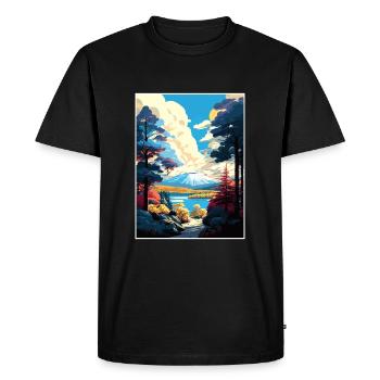 Pocono Mountains Pennsylvanie affiche de voyage - T-shirt Premium bio Homme - noir - Devant - Nico (187cm)