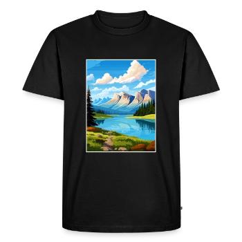 Parc national de Banff Canada Affiche de voyage Vintage - T-shirt Premium bio Homme - noir - Devant - Nico (187cm)