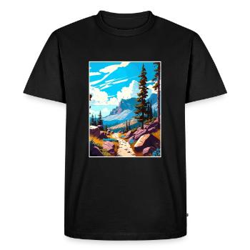 Pacific Crest Trail Californie affiche de voyage - T-shirt Premium bio Homme - noir - Devant - Nico (187cm)
