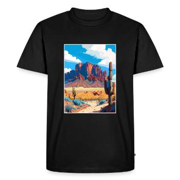 Superstition Mountains Arizona affiche de voyage - T-shirt Premium bio Homme - noir - Devant - Nico (187cm)