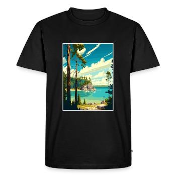 Peninsula State Park Wisconsin Travel Poster - Men's Premium Organic T-Shirt - black - Front - Nico (187cm)
