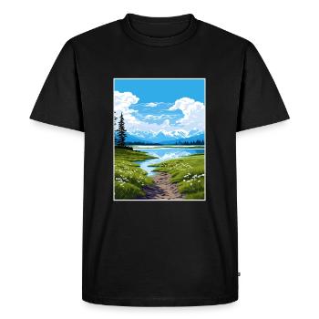 Parc national du lac Clark Alaska affiche de voyage - T-shirt Premium bio Homme - noir - Devant - Nico (187cm)