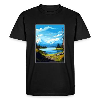 Parc national du lac Clark Alaska affiche de voyage - T-shirt Premium bio Homme - noir - Devant - Nico (187cm)