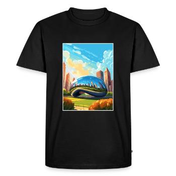 Chicago Illinois Millennium Park affiche de voyage - T-shirt Premium bio Homme - noir - Devant - Nico (187cm)