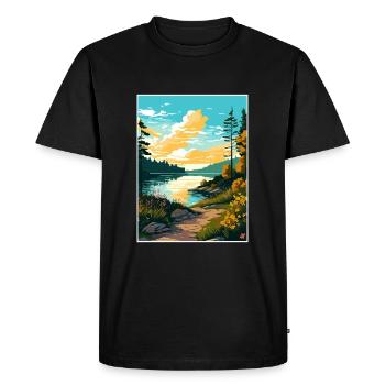 Lac Wallenpaupack Pennsylvanie affiche de voyage - T-shirt Premium bio Homme - noir - Devant - Nico (187cm)