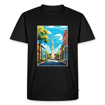 Charleston Carolina Vintage voyage affiche Souvenir - T-shirt Premium bio Homme - noir - Devant - Nico (187cm)