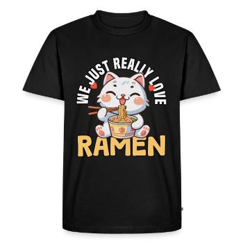 Nous aimons vraiment les ramen - T-shirt Premium bio Homme - noir - Devant - Nico (187cm)