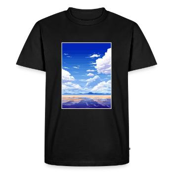 Grand lac salé Utah Vintage voyage affiche WPA Art - T-shirt Premium bio Homme - noir - Devant - Nico (187cm)