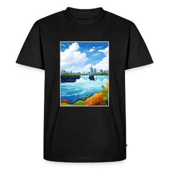 Niagara Falls Canada Vintage voyage affiche WPA Art - T-shirt Premium bio Homme - noir - Devant - Nico (187cm)