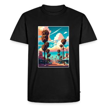 Santa Ana California Vintage Travel Poster WPA Art - Men's Premium Organic T-Shirt - black - Front - Nico (187cm)